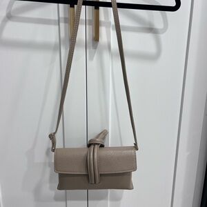 Italian pebble leather cross body bag